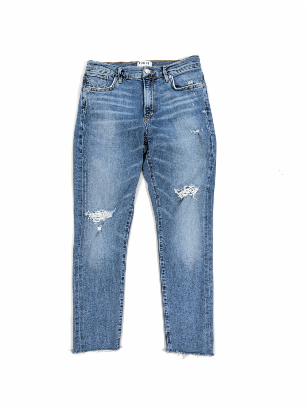 Agoldie Sophie Skinny Jeans Women 28 Blue Mid Wash High Rise Stretch Denim